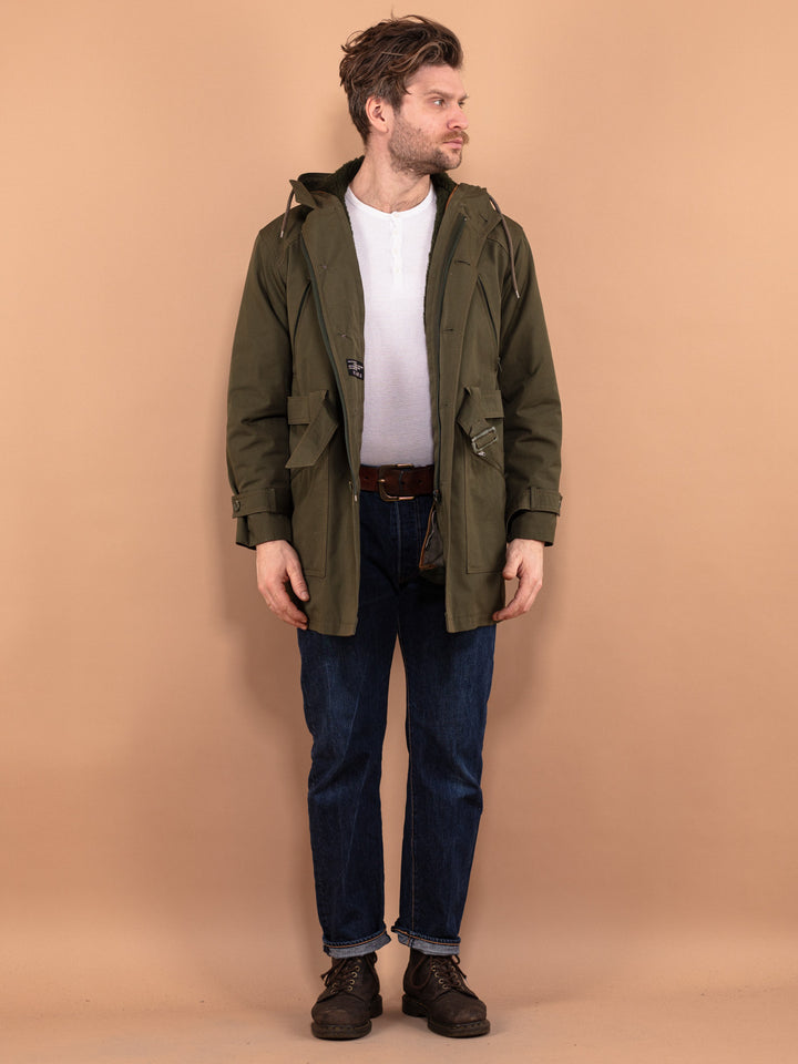 Vintage 70's Men Military Style Parka Coat in Green - NorthernGrip