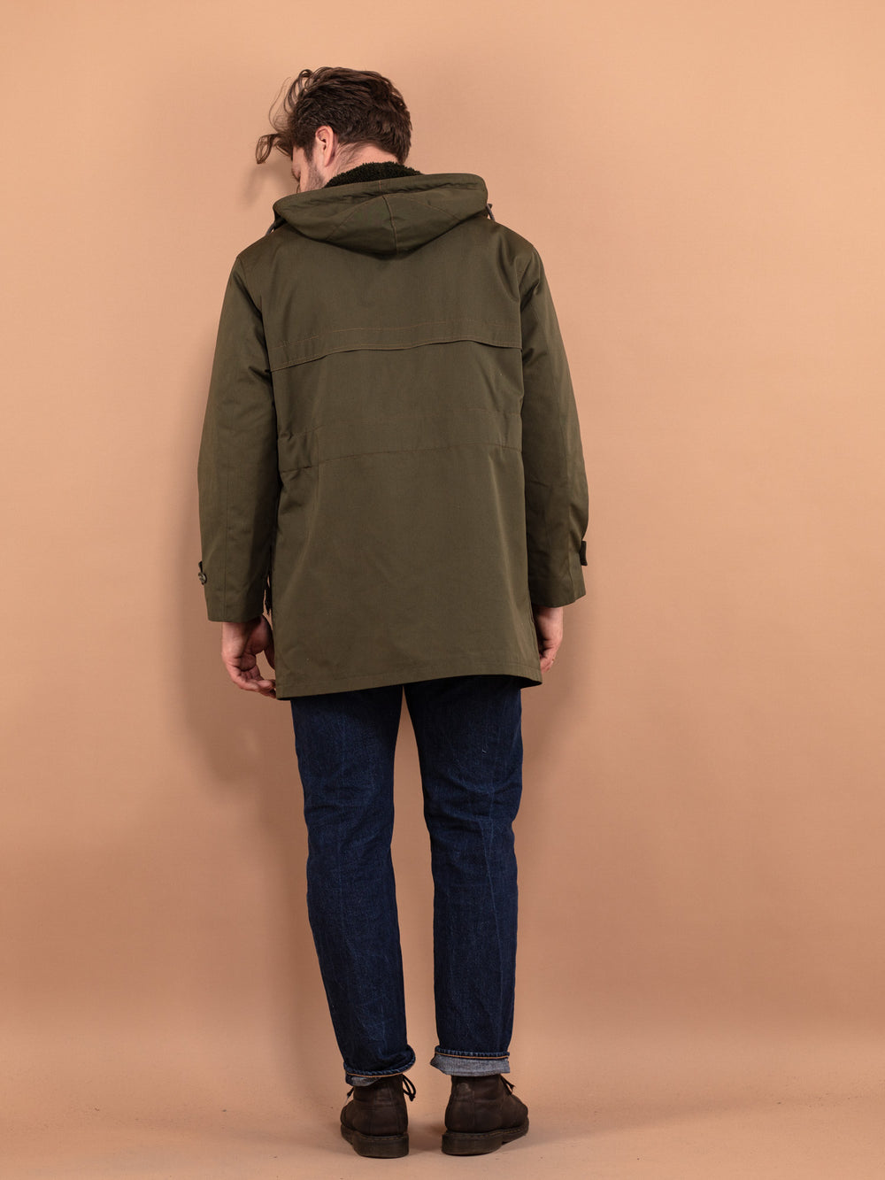 Vintage 70's Men Military Style Parka Coat in Green - NorthernGrip