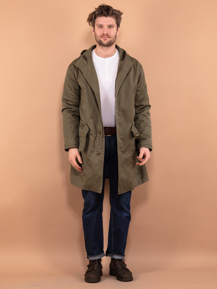 Vintage 70's Men Military Style Parka Coat in Green - NorthernGrip