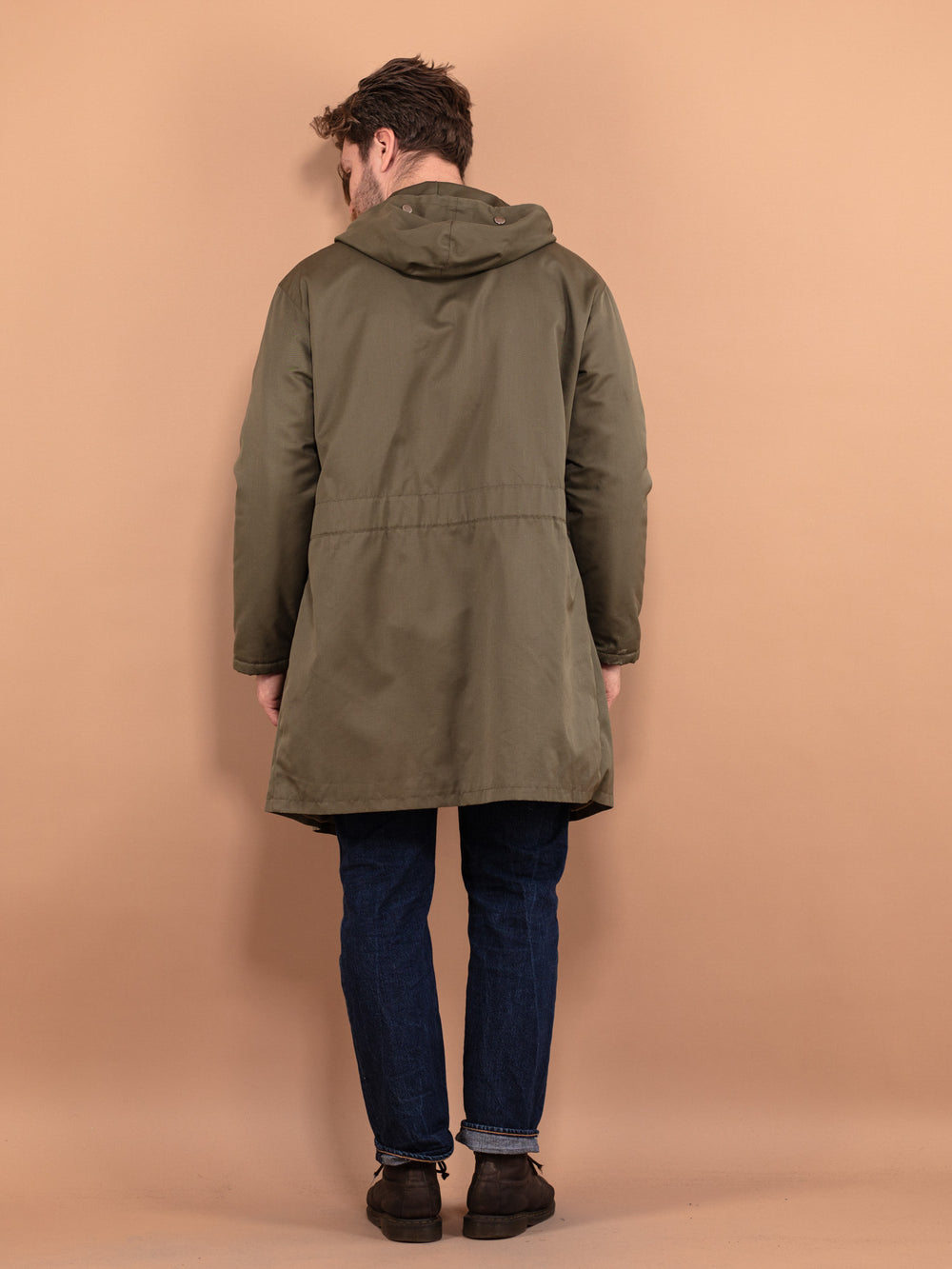 Vintage 70's Men Military Style Parka Coat in Green - NorthernGrip