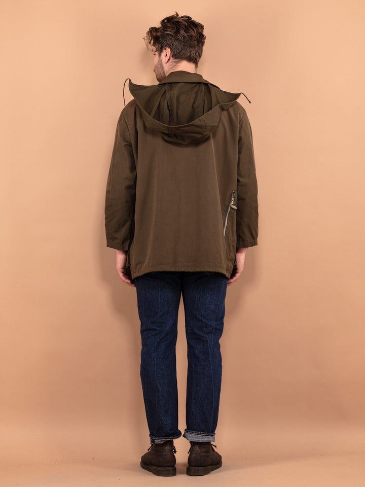 Vintage 70's Men Military Style Parka Coat in Khaki Green - NorthernGrip