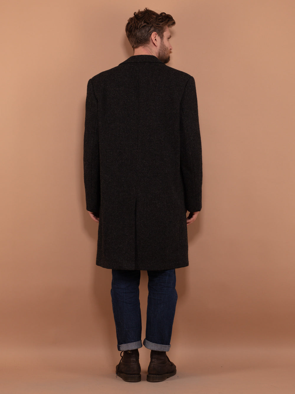 Vintage 70's Men Pure New Wool Coat in Gray - NorthernGrip