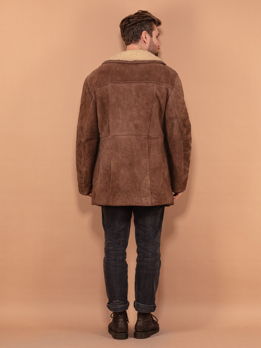 Vintage 70's Men Sheepskin Coat in Light Brown - NorthernGrip