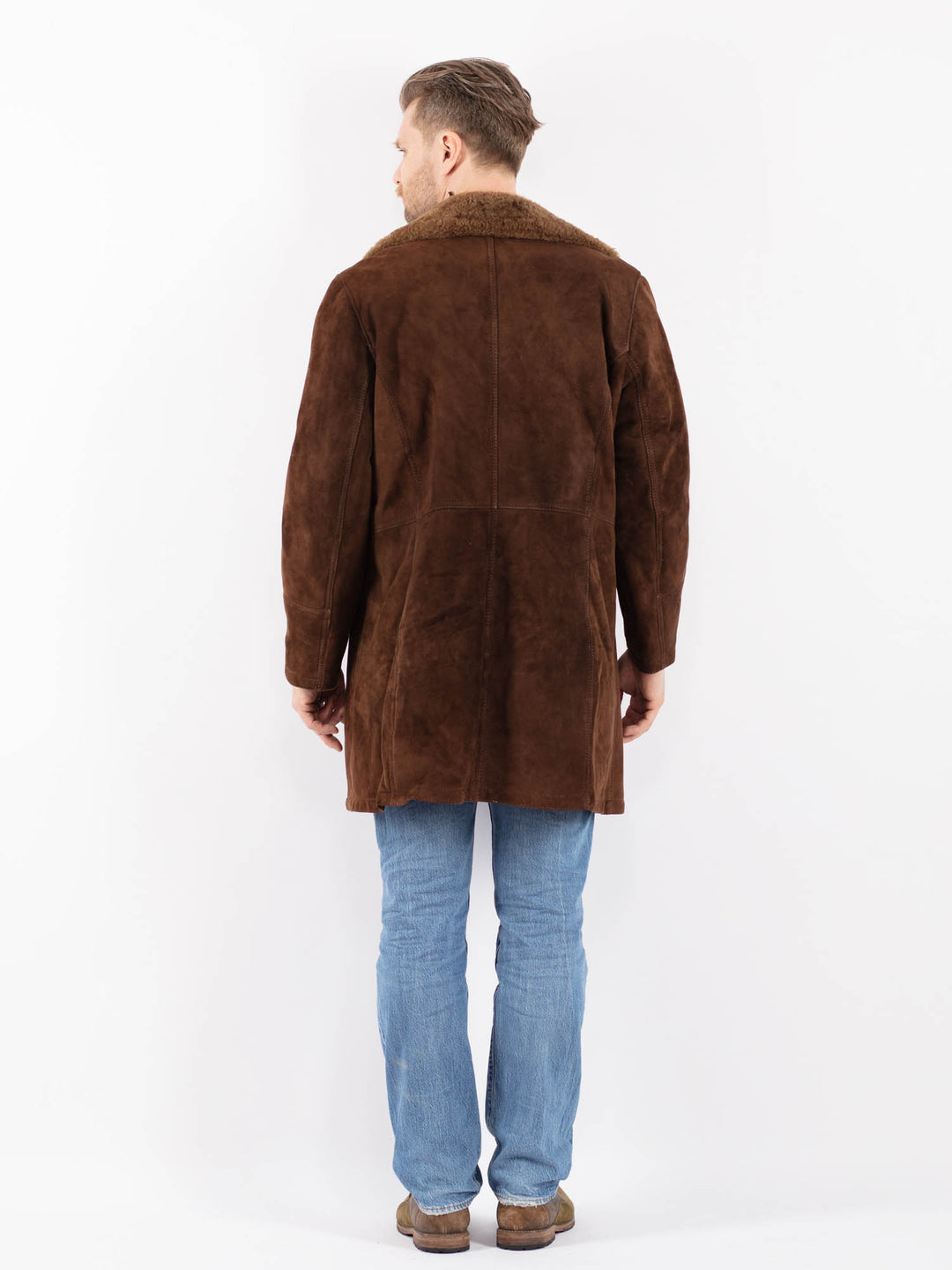 Vintage 70's Men Sheepskin Coat in BrownZ1403