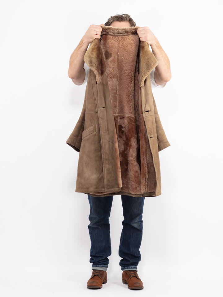 Vintage 70's Men Sheepskin Coat in BeigeZ2649