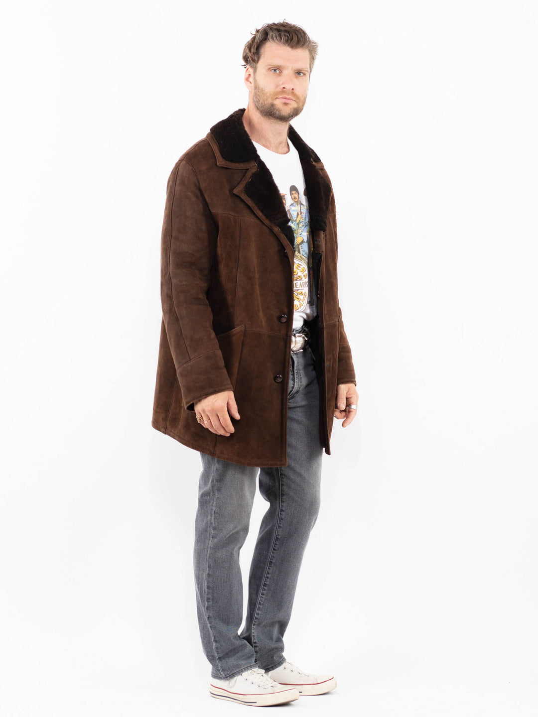 Vintage 70's Men Sheepskin in BrownZ1930