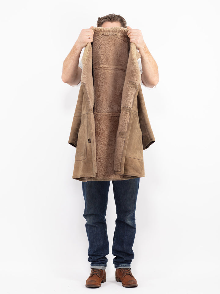 Vintage 70's Men Sheepskin Coat in BeigeZ2664