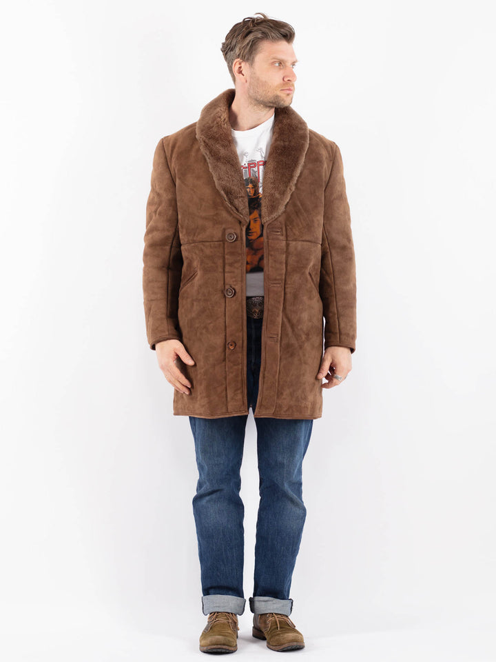 Vintage 70's Men Sheepskin Coat in BeigeZ1522