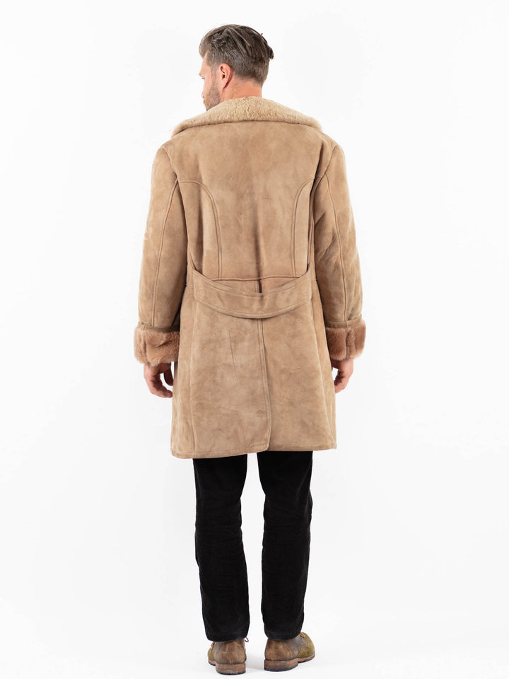 Vintage 70's Men Sheepskin Coat in BeigeZ1841