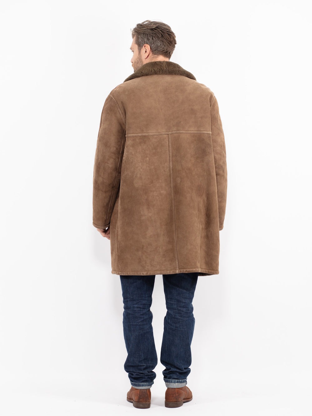 Vintage 70's Men Sheepskin Coat in BrownZ2677
