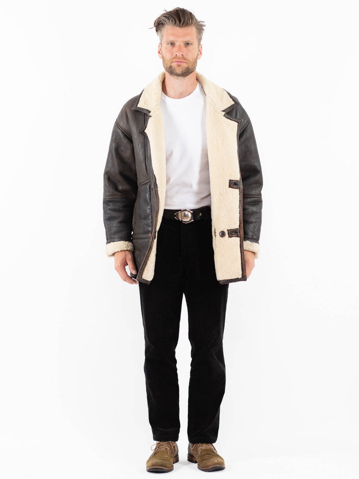 Vintage 70's Men Sheepskin Coat in BrownZ1846