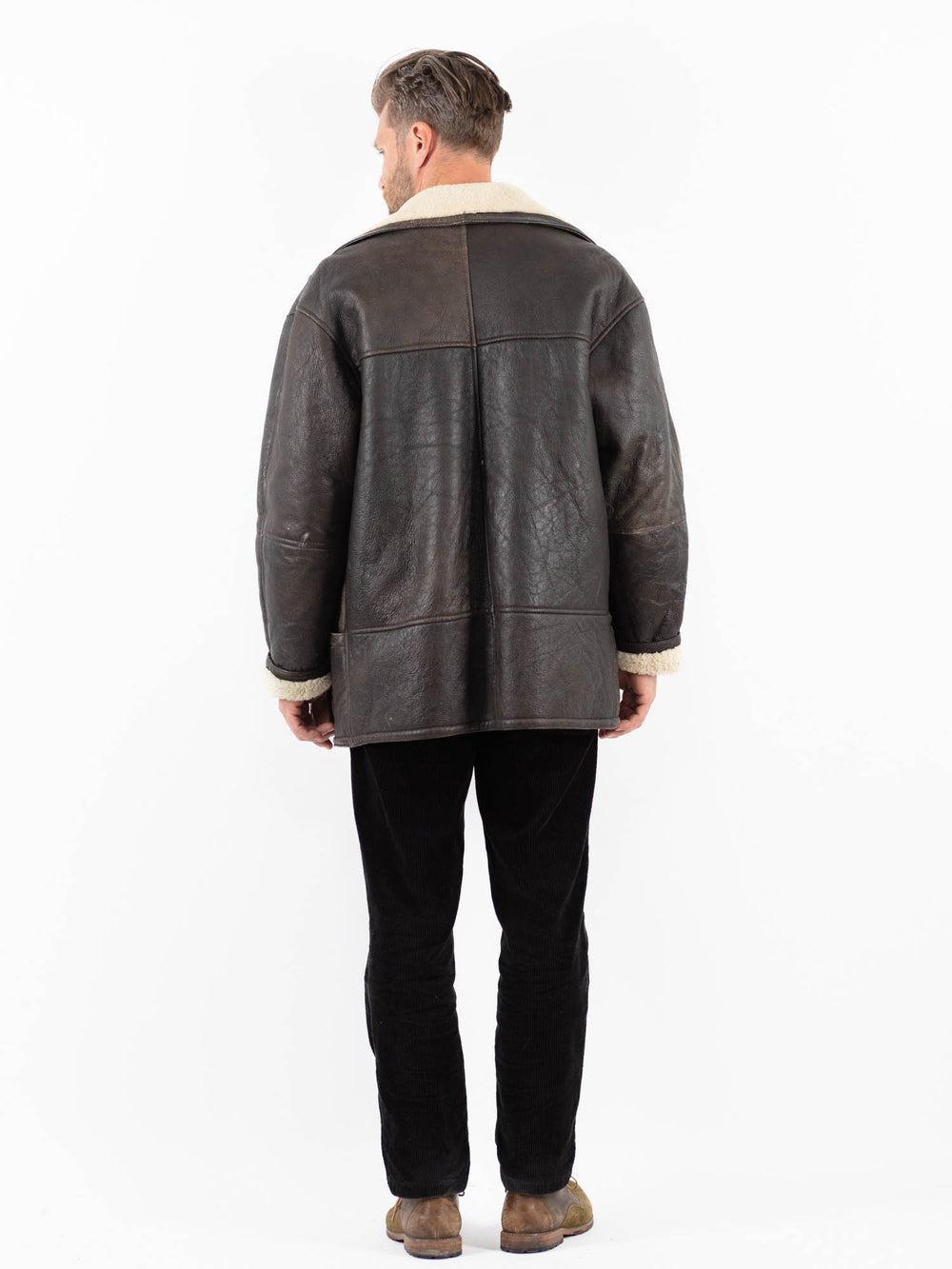 Vintage 70's Men Sheepskin Coat in BrownZ1846