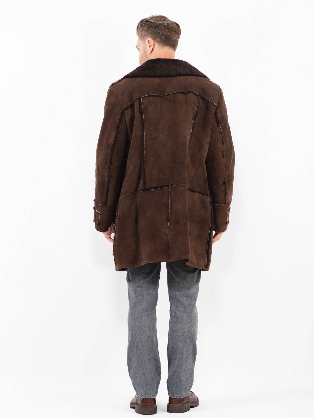 Vintage 70's Men Sheepskin Coat in BrownZ2073