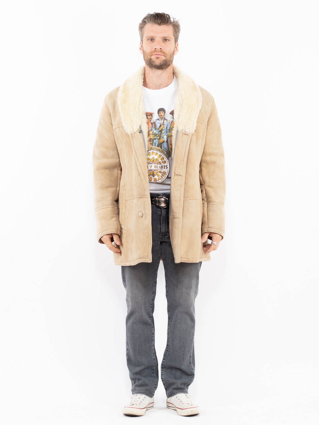 Vintage 70's Men Sheepskin in BeigeZ1987