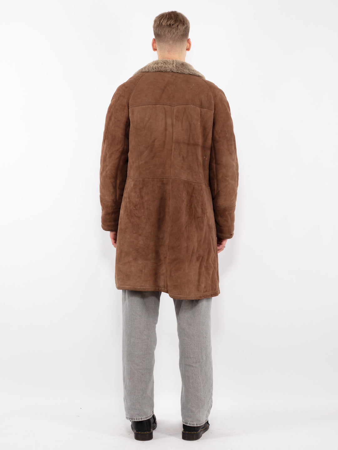 Vintage 70's Men Sheepskin Coat in BrownZ2526