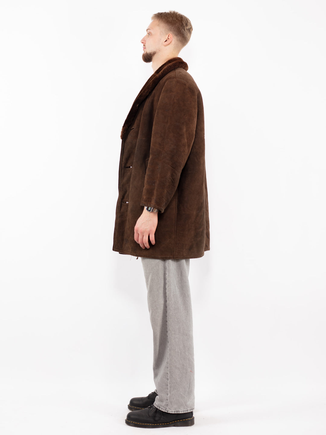 Vintage 70's Men Sheepskin Coat in BrownZ2538