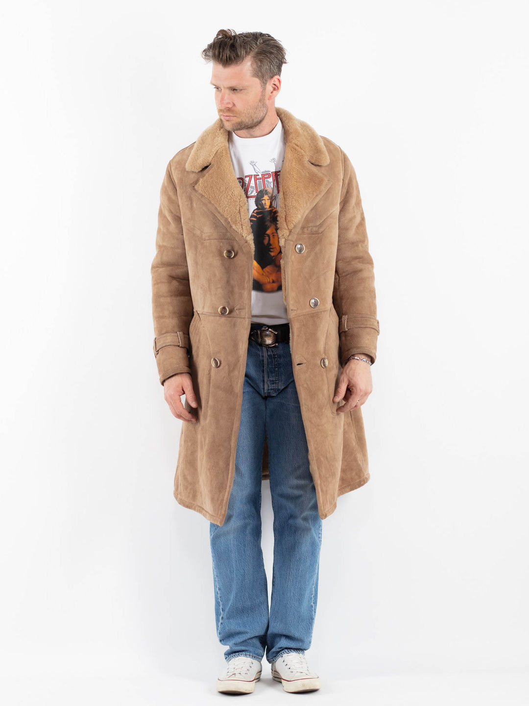 Vintage 70's Men Sheepskin in BeigeZ1809