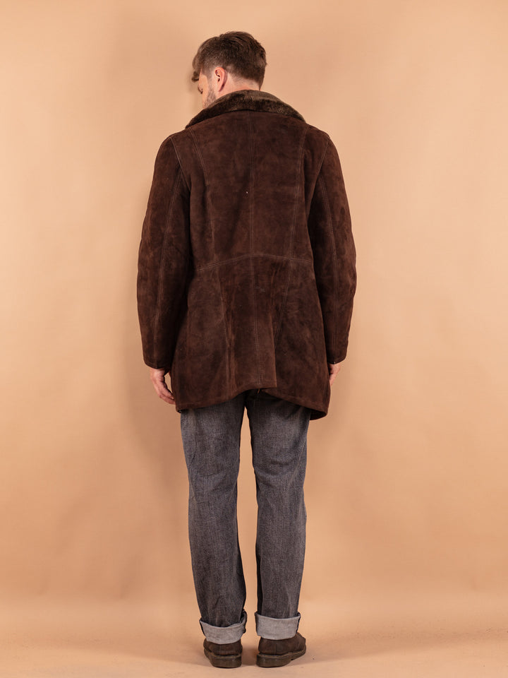 Vintage 70's Men Sheepskin Coat in Brown