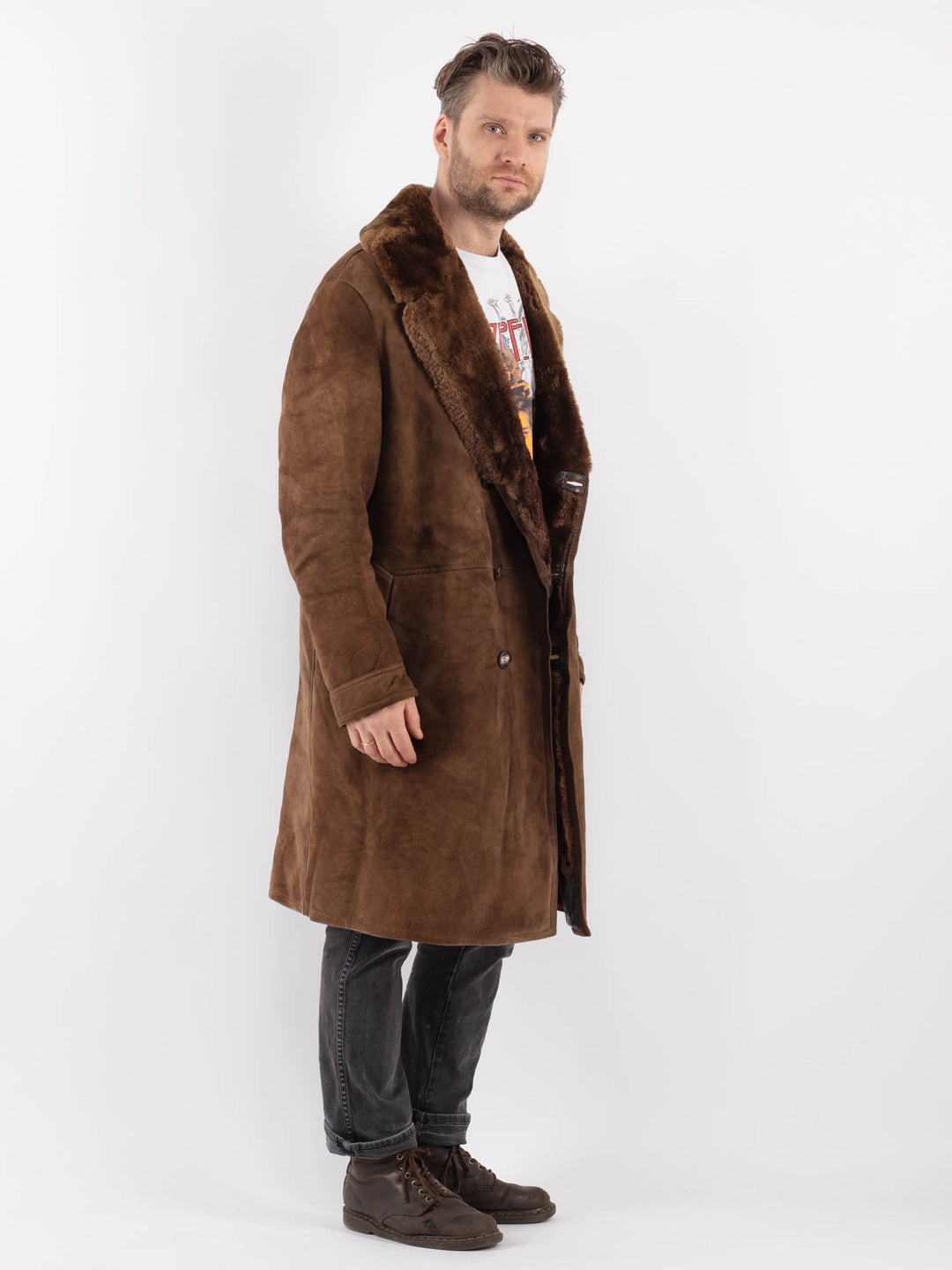 Vintage 70's Men Sheepskin in BrownZ587