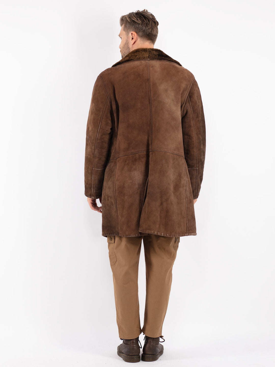 Vintage 70's Men Sheepskin Coat in Brown