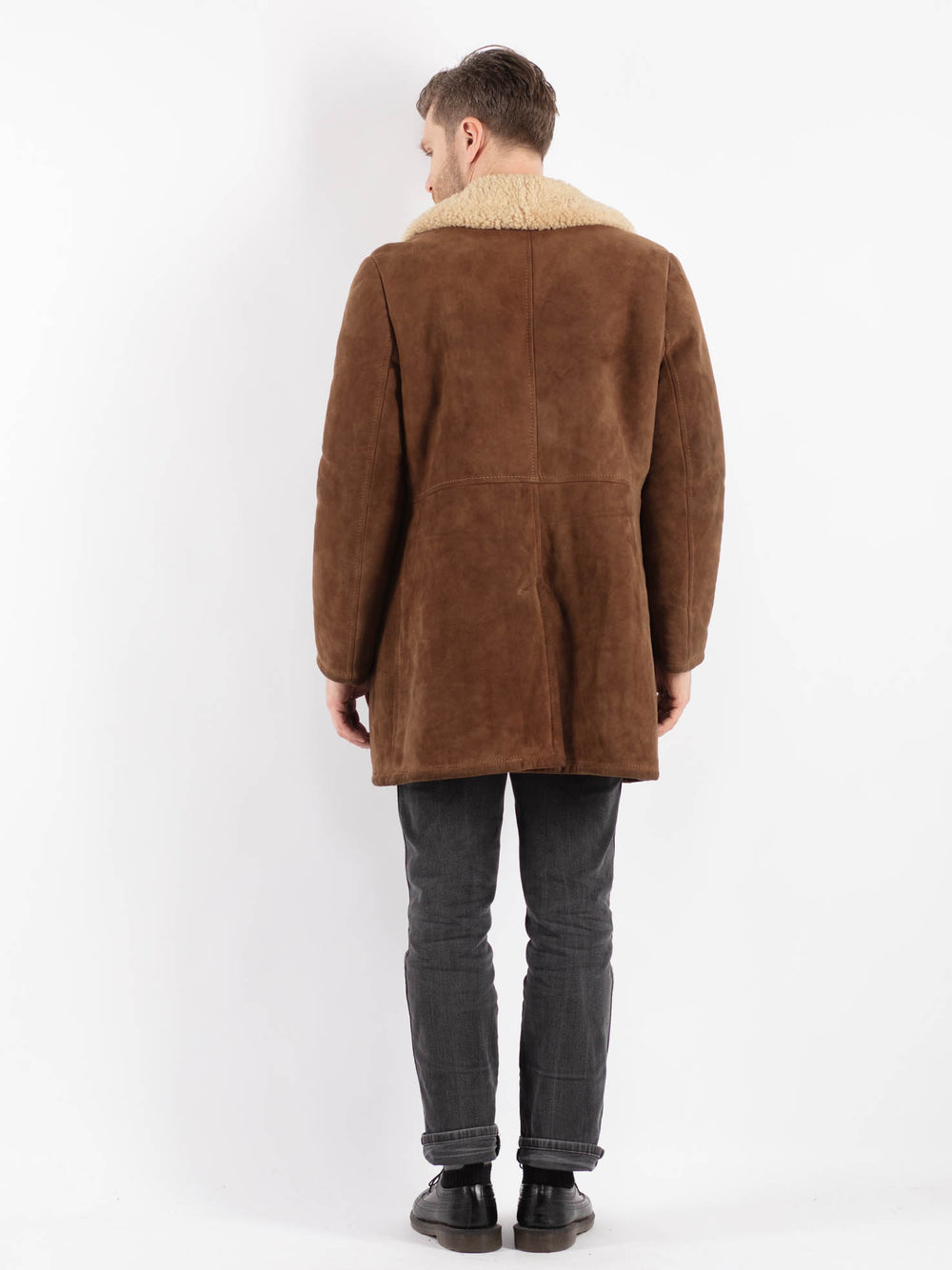 Vintage 70's Men Sheepskin Coat in BrownZ498
