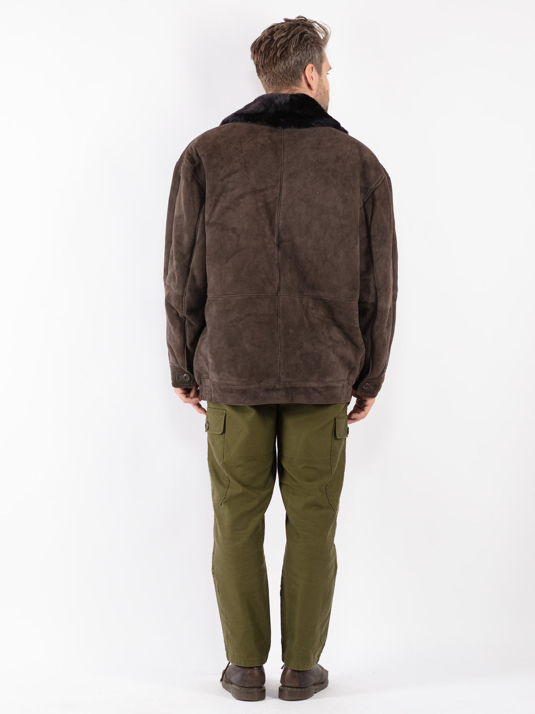 Vintage 70's Men Sheepskin Coat in Brown