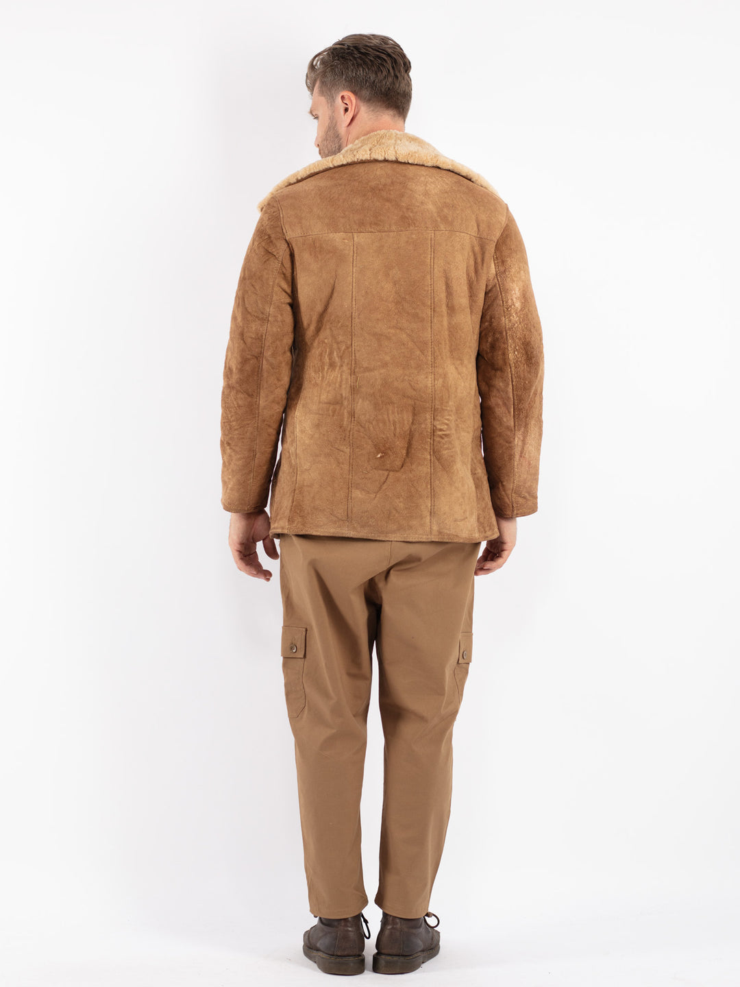 Vintage 70's Men Sheepskin Coat in Brown