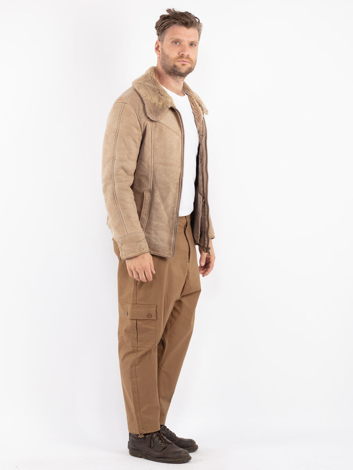 Vintage Men Sheepskin Jacket in