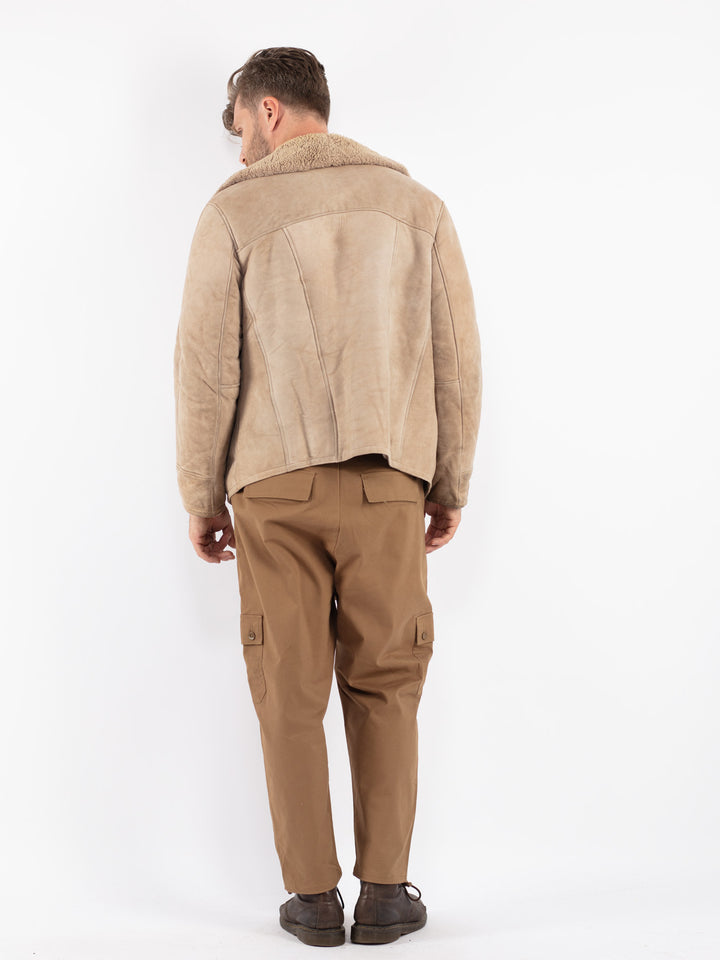 Vintage Men Sheepskin Jacket in