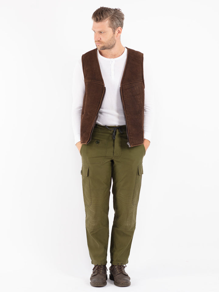 Vintage 70's Men Sheepskin Vest in Brown