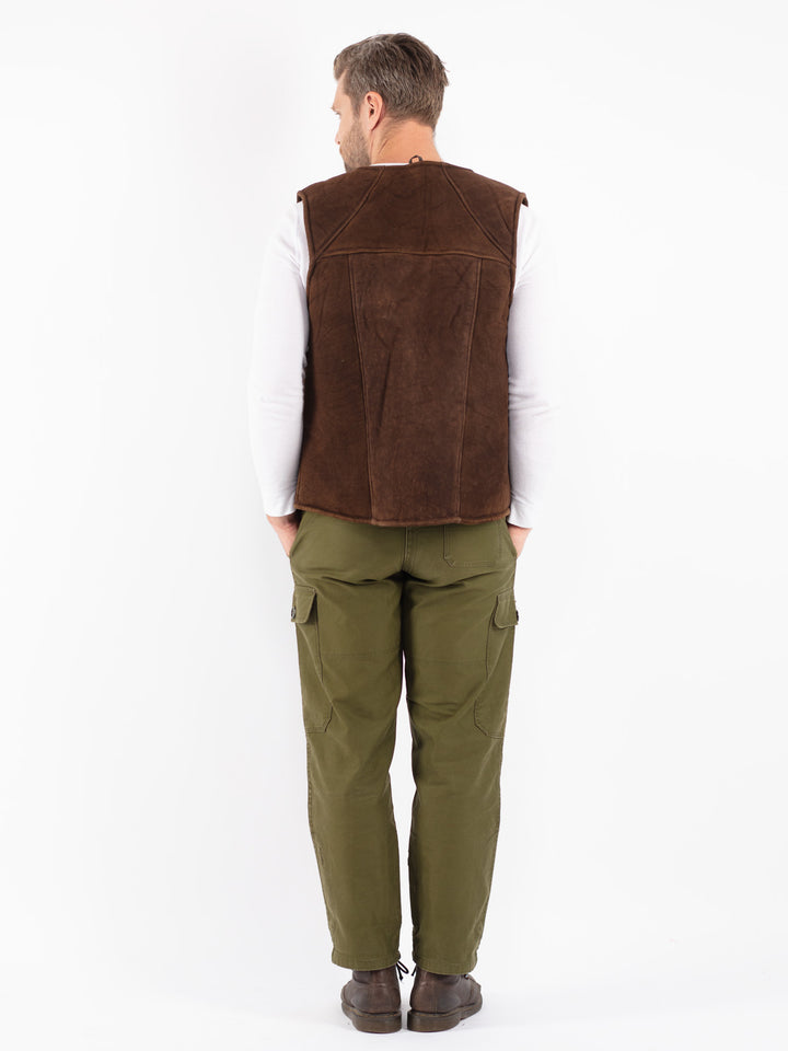 Vintage 70's Men Sheepskin Vest in Brown