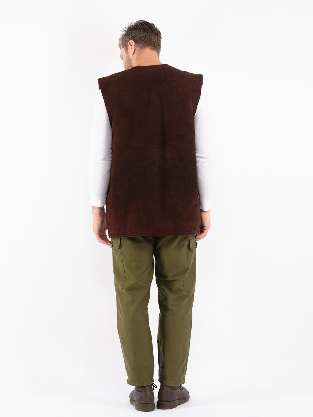 Vintage 70's Men Sheepskin Vest in Brown