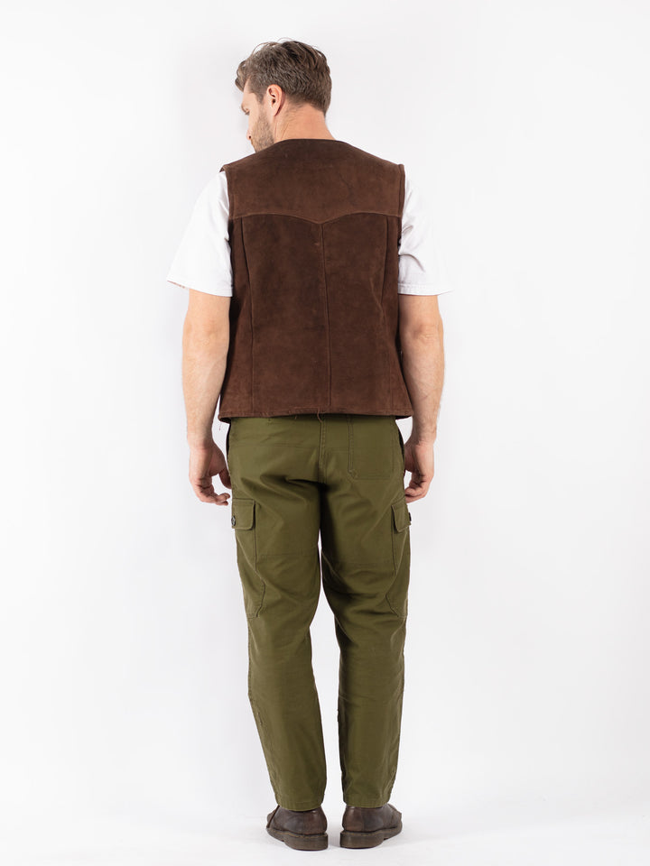 Vintage 70's Men Sheepskin Vest in Brown