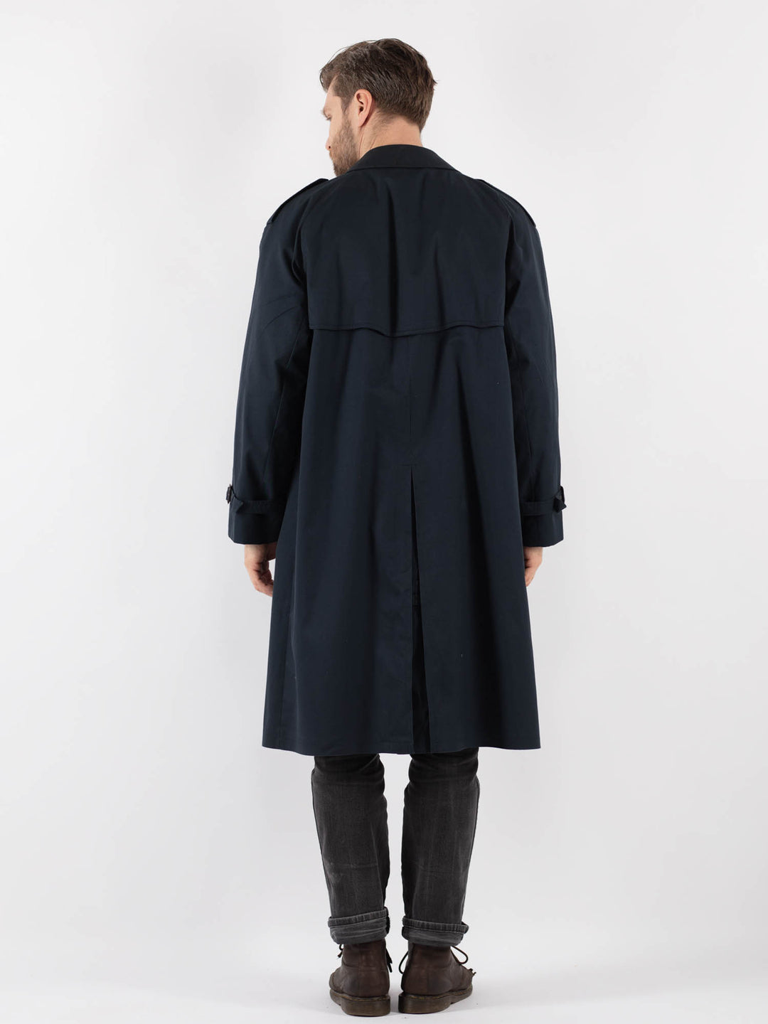 Vintage 70's Men Trench Coat in Blue