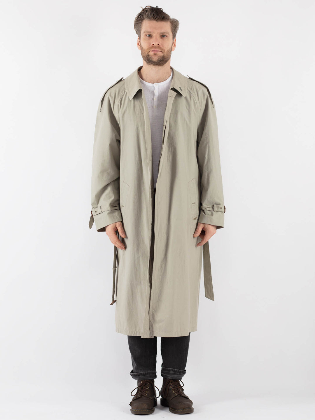 Vintage 70's Men Trench Coat in Beige