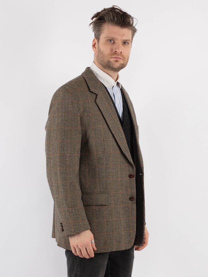 Vintage 70's Men Wool Blazer Jacket in Beige - NorthernGrip