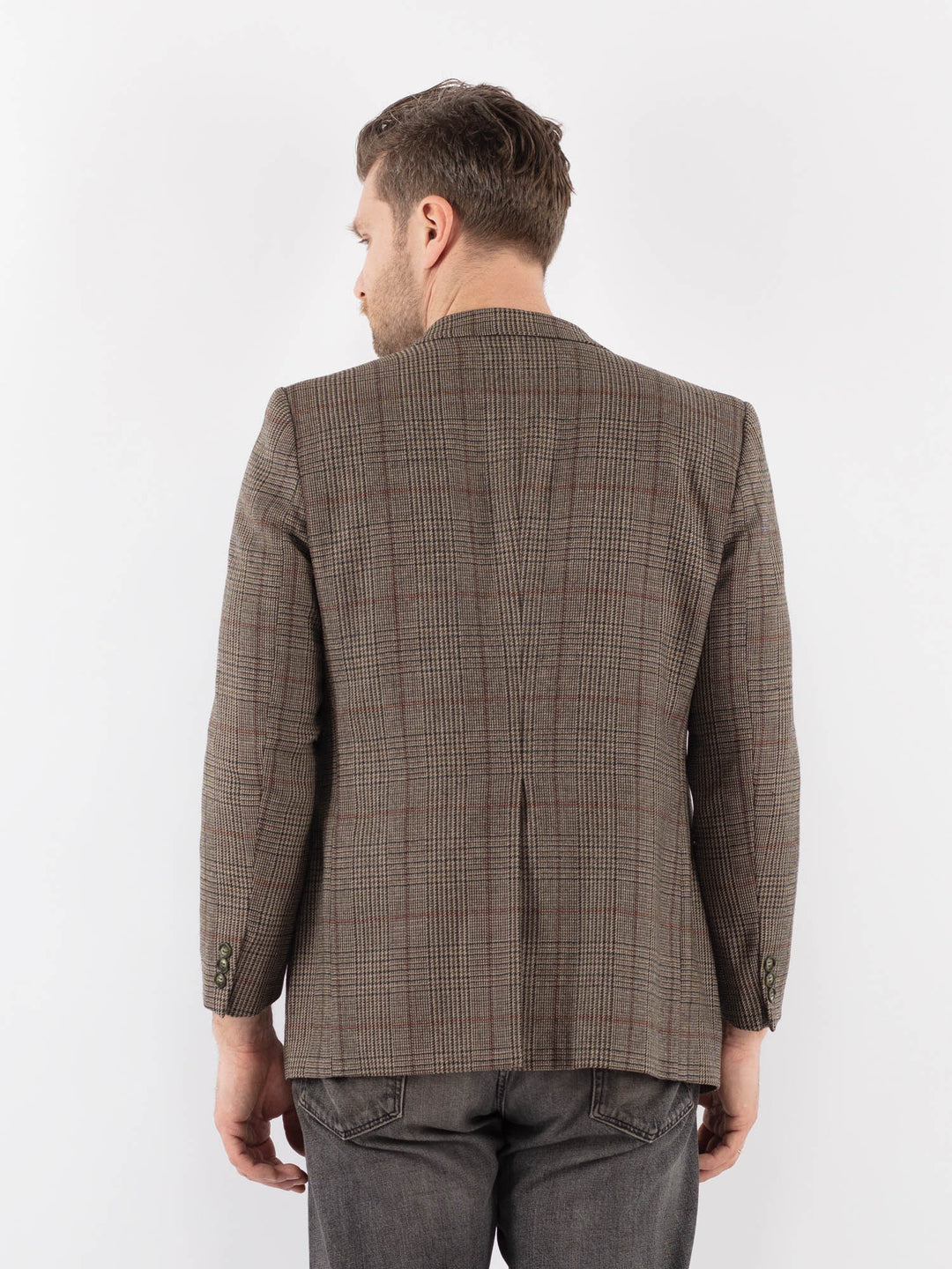 Vintage 70's Men Wool Blazer Jacket in BrownZ1016