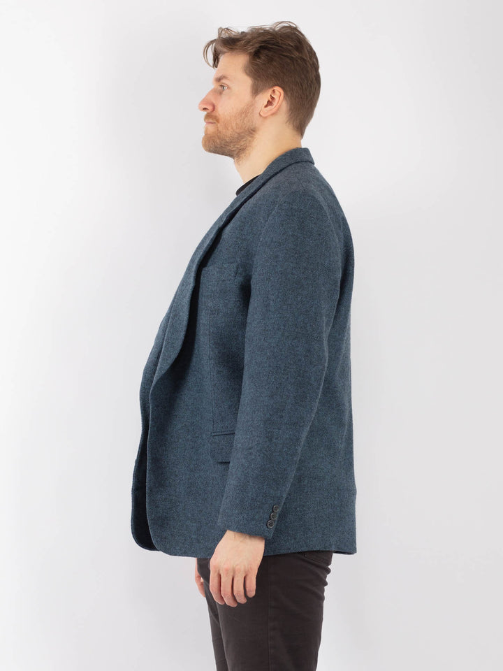 Vintage 70's Men Wool Blazer Jacket in Blue