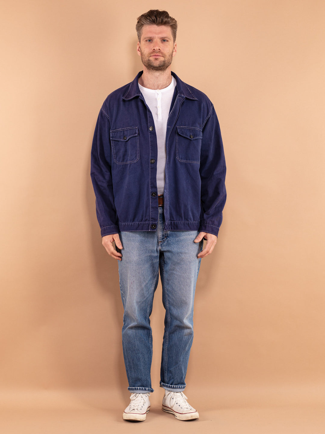 Vintage 70's Men Work Denim Jacket - NorthernGrip