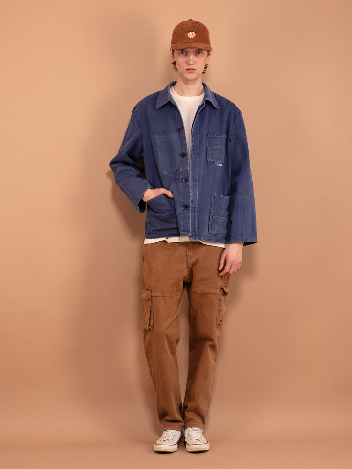 Vintage 70's Bleu-de-travail Sun Faded Work Jacket - NorthernGrip