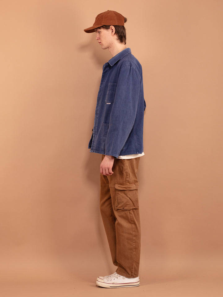 Vintage 70's Bleu-de-travail Sun Faded Work Jacket - NorthernGrip