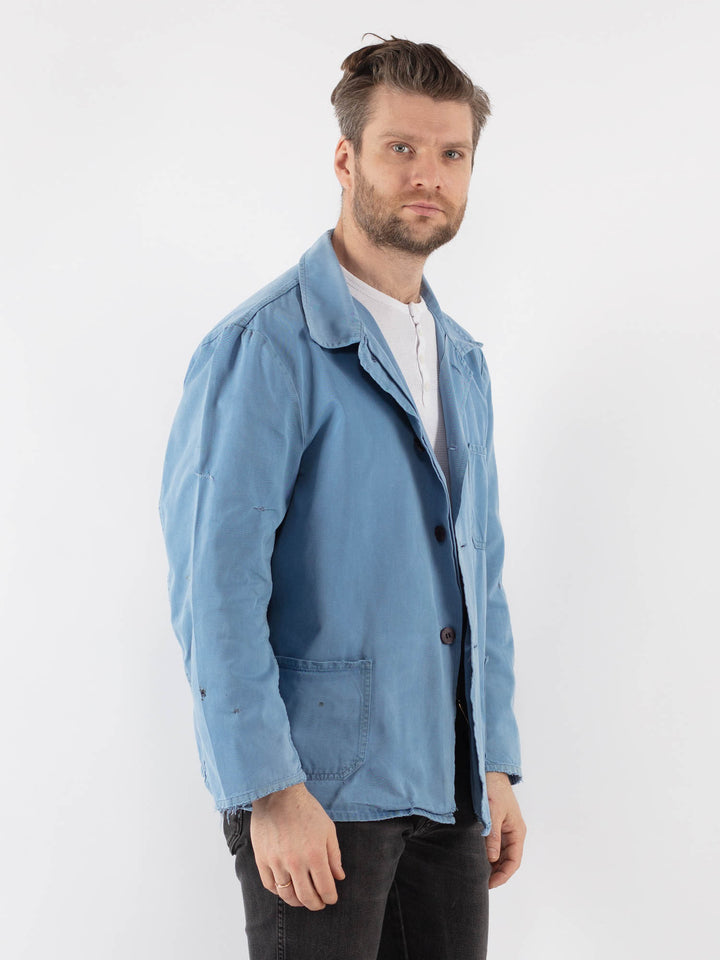 Vintage 60's Men Work Jacket in Blue