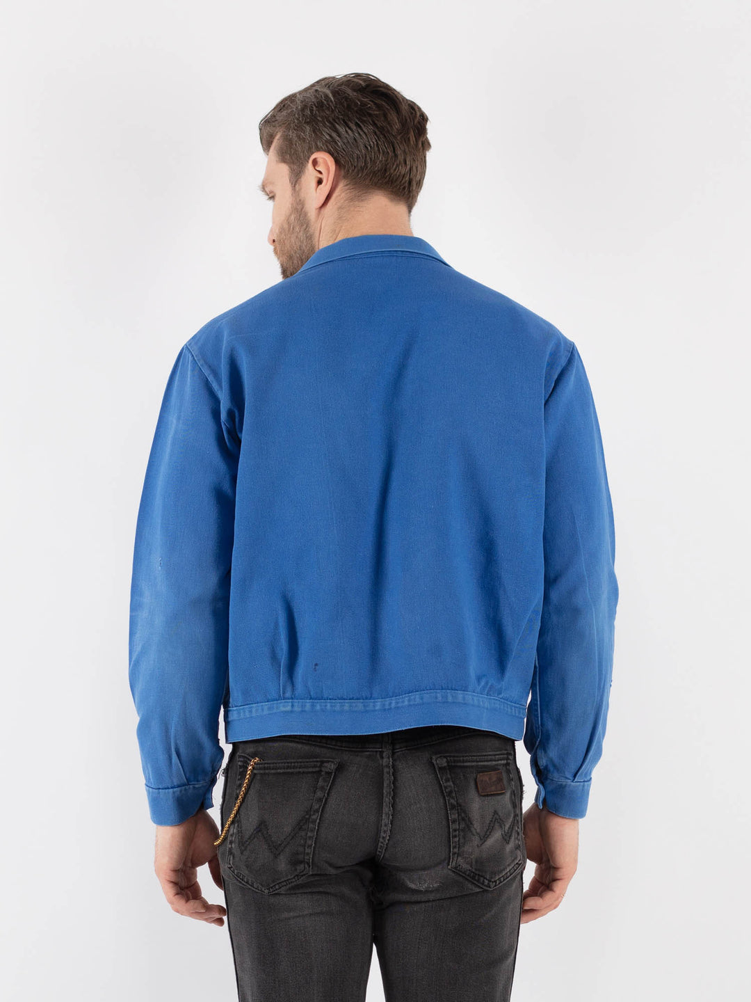 Vintage 70's Men Work Jacket in Blue
