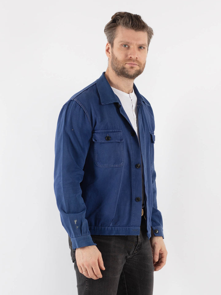 Vintage 70's Men Work Jacket in Blue