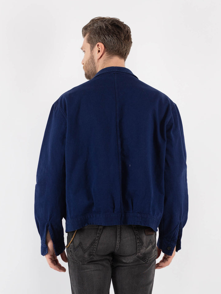 Vintage 70's Men Work Jacket in Blue