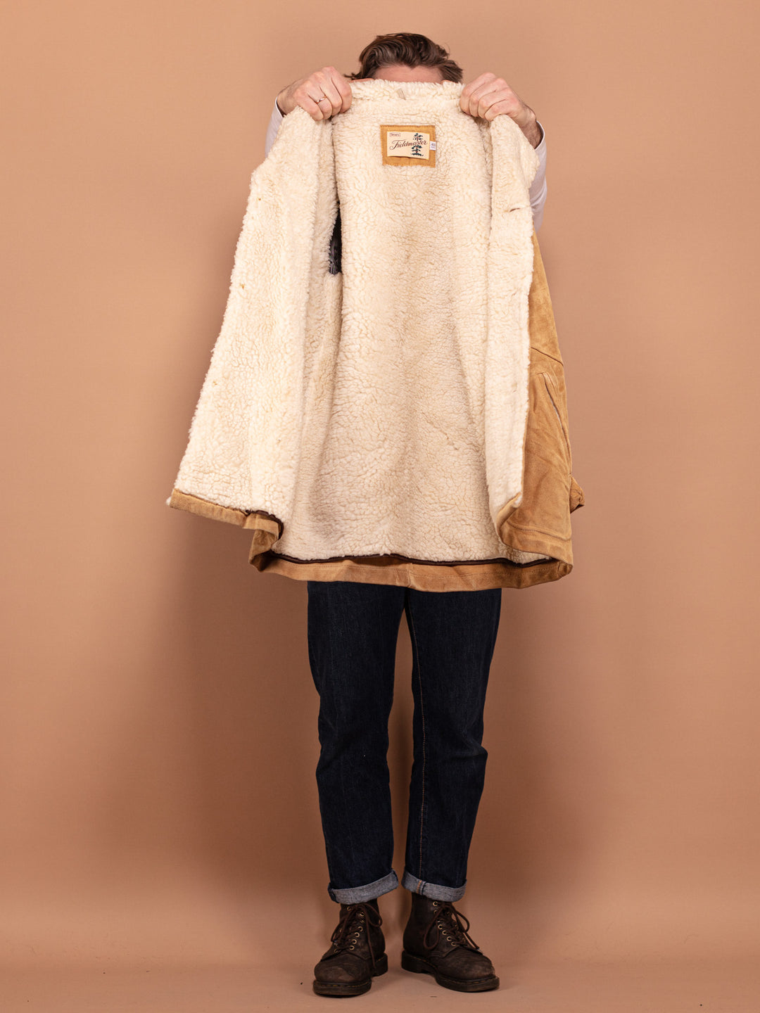 Vintage 70's Sears Fieldmaster Suede Coat in Beige - NorthernGrip