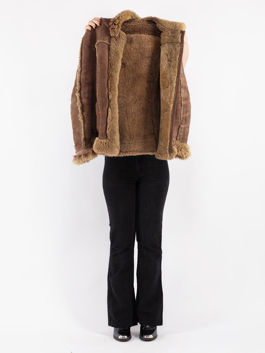Vintage 70's Women Sheepskin Jacket in Brown