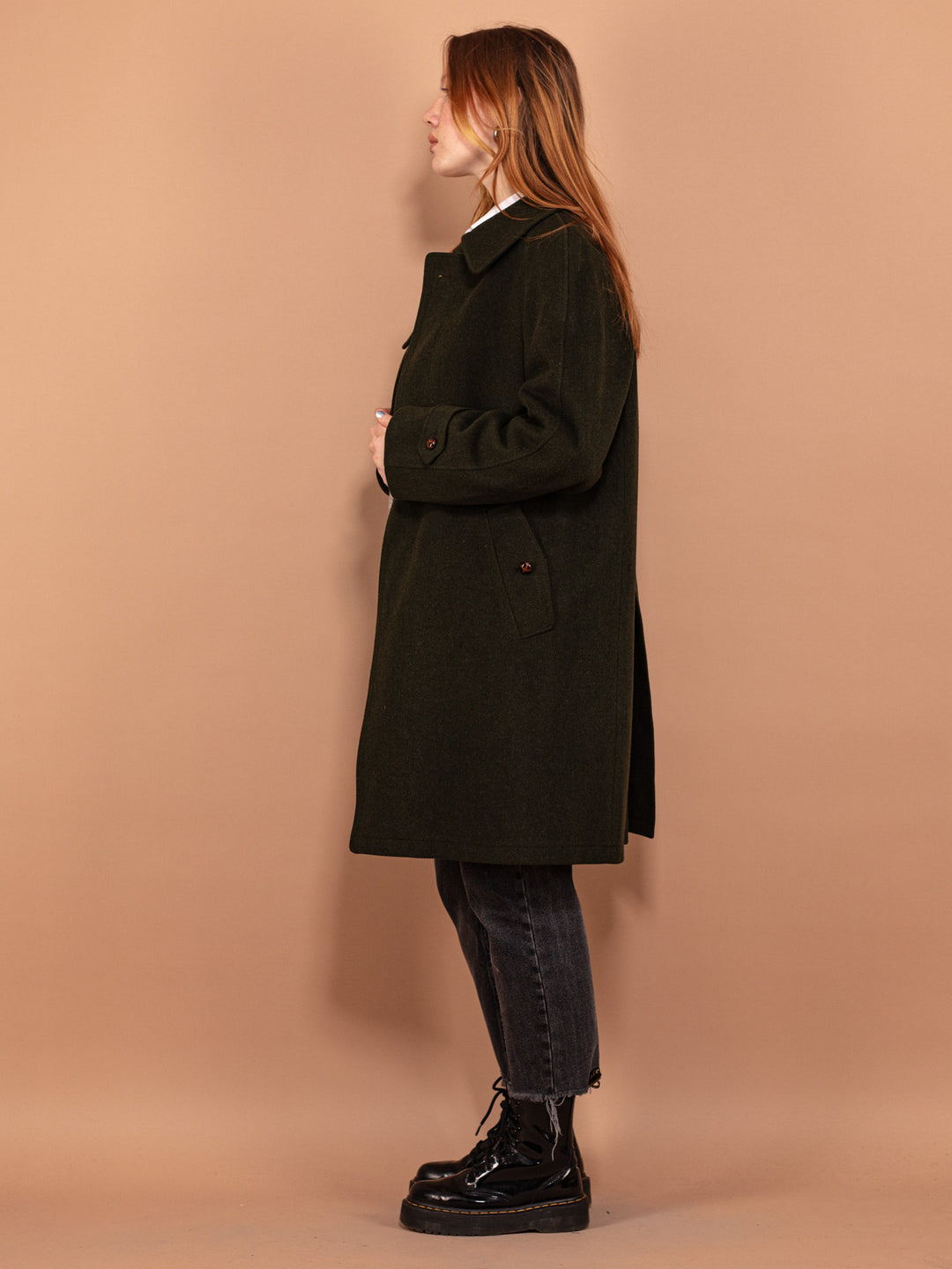 Vintage 70's Women Loden Wool Coat in Green - NorthernGrip
