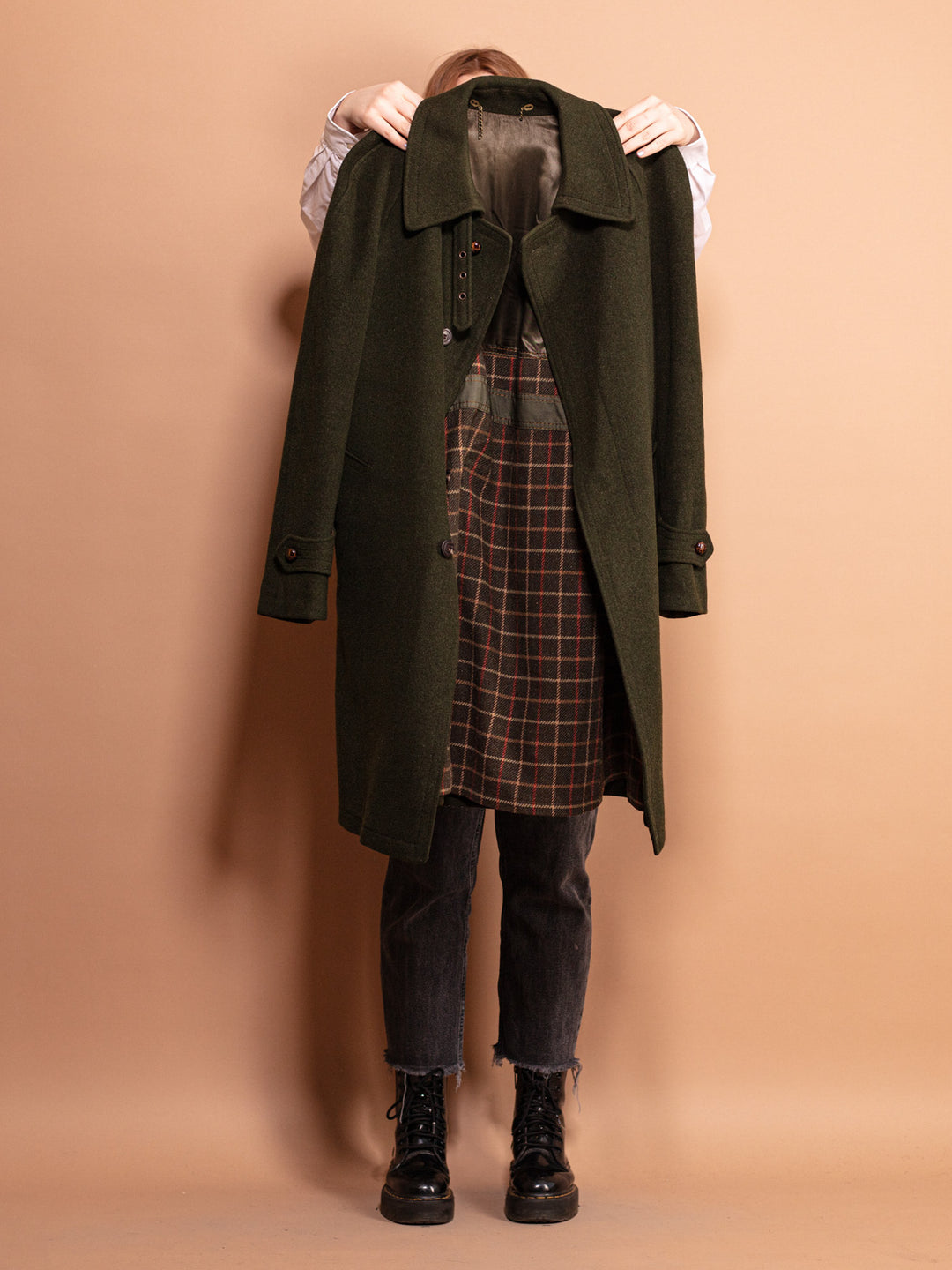 Vintage 70's Women Loden Wool Coat in Green - NorthernGrip