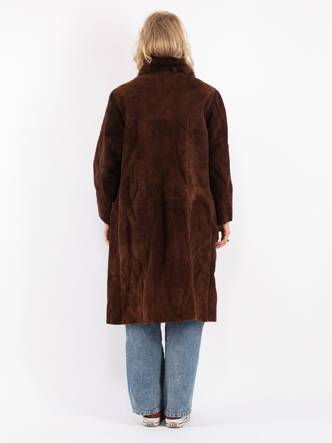 Vintage 70's Women Sheepskin Coat in Brown